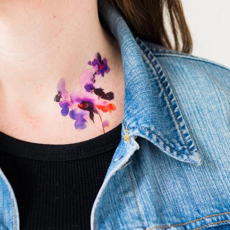 Floral Watercolor Tattoo.