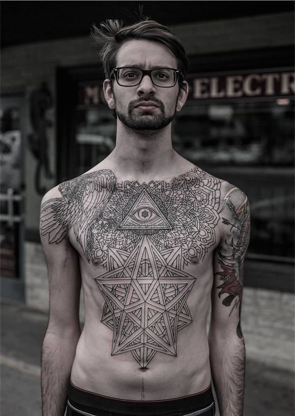  Chest Geometric Tattoo Images - Chest Geometric Tattoo Images