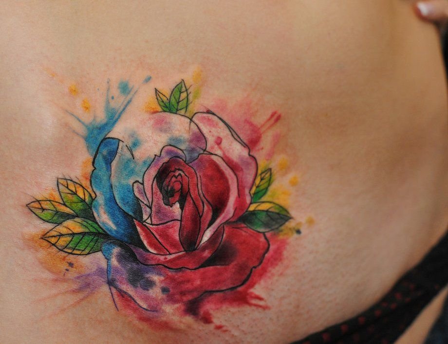 Flower Watercolor Tattoo