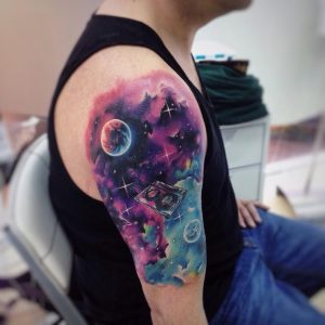 Watercolor Tattoo on Sleeve Images