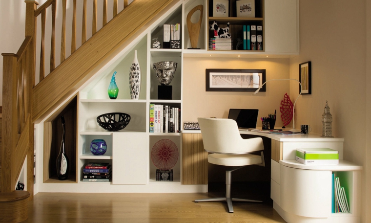 40 Ideas to Create Nice Workplace, Kitchen, Etc by Using the Space Under the Stairs