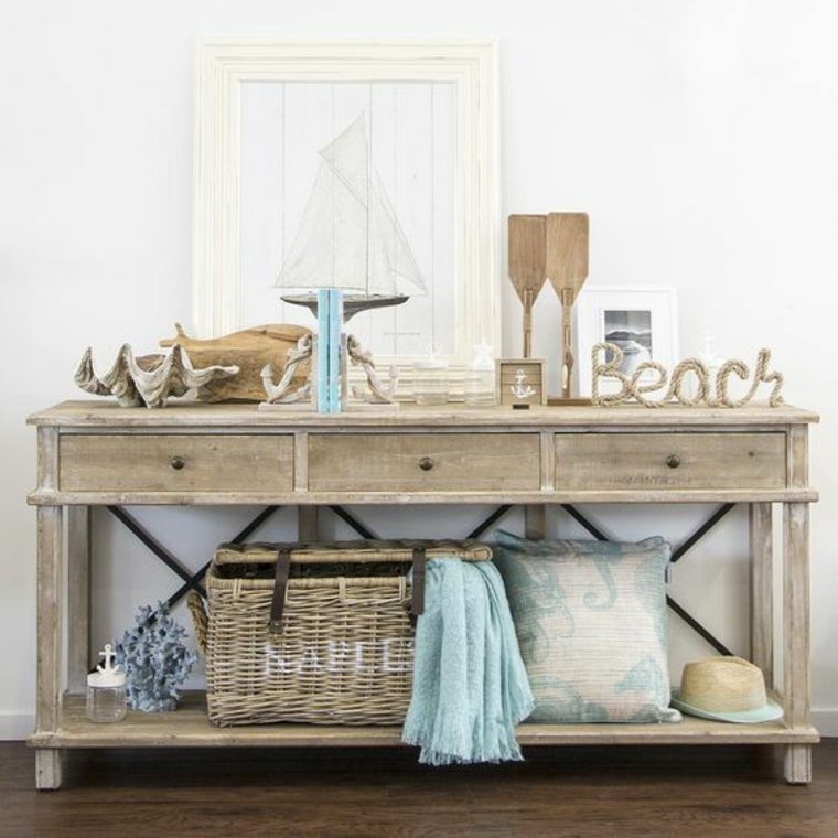 35 Coastal Style Hallways Decorating Ideas The Inspiration Coastal Style Hallways Decorating Ideas, Nautical Style Console Table